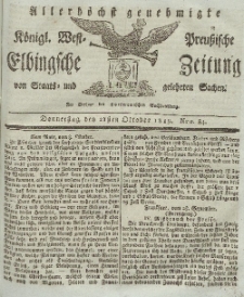 Elbingsche Zeitung, No. 84 Donnerstag, 21 Oktober 1819