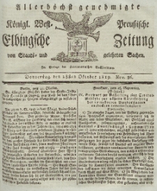 Elbingsche Zeitung, No. 86 Donnerstag, 28 Oktober 1819