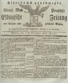 Elbingsche Zeitung, No. 91 Montag, 15 November 1819