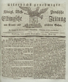 Elbingsche Zeitung, No. 93 Montag, 22 November 1819