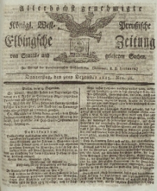 Elbingsche Zeitung, No. 98 Donnerstag, 9 Dezember 1819