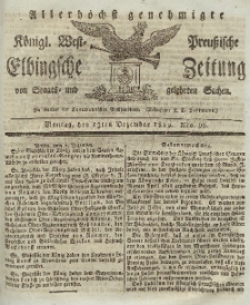 Elbingsche Zeitung, No. 99 Montag, 13 Dezember 1819