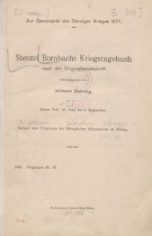 Stenzel Bornbachs Kriegstagebuch von 1577, T. 1