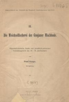 Die Weichselfischerei der Gnojauer Wachbude : Historisch-kritische Studie zum preußisch-polnischen Verwaltungsrecht des 16...