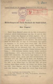 Mittheilungen aus einem Zinsbuch der Stadt Gollub
