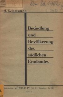 Besiedlung und Bevölkerung des südlichen Ermlands