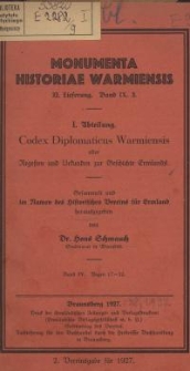 Codex Diplomaticus Warmiensis oder Regesten und Urkunden zur Geschichte Ermlands. Bd 4, 17 - 22