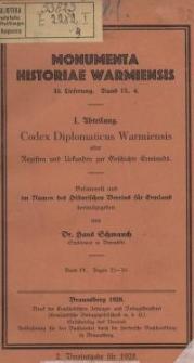 Codex Diplomaticus Warmiensis oder Regesten und Urkunden zur Geschichte Ermlands. Bd 4, 23 – 30
