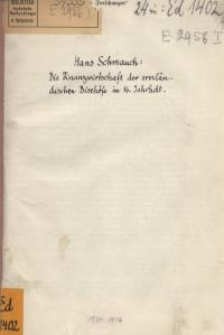 Die Finanzwirtschaft der ermländischen Bischöfe im 16. Jahrhundert