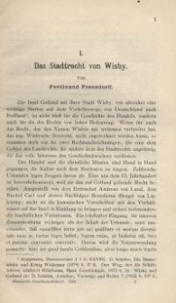 Das Stadtrecht von Visby