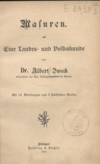 Masuren. Eine Landes- und Volkskunde
