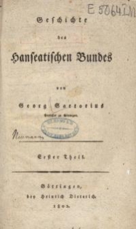 Geschichte des Hanseatischen Bundes , T. 1