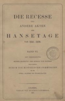 Die Recesse und andere Akten der Hansetage von 1256-1430