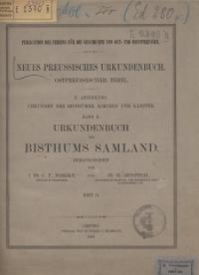 Urkundenbuch des Bisthums Samland : Heft 2