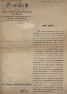 Denkschrift über die Wiederherstellung der Schiffbarkeit der Nogat, eines wichtigen Bindegliedes im Netze der deutschen...