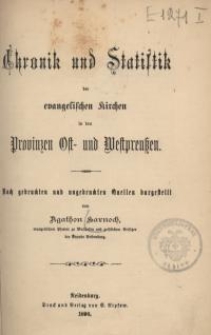 Chronik und Statistik der evangelischen Kirchen in den Provinzen Ost- und Westpreussen
