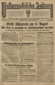 Westpreussische Zeitung, Nr. 184 Donnerstag 9 August 1934, 11. Jahrgang