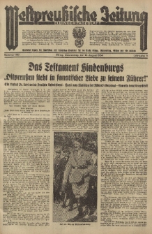 Westpreussische Zeitung, Nr. 190 Donnerstag 16 August 1934, 11. Jahrgang