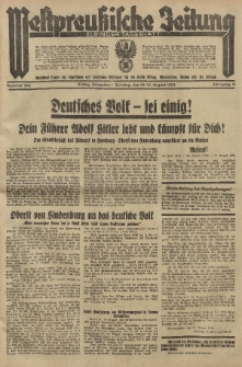 Westpreussische Zeitung, Nr. 192 Sonnabend/Sontag 18/19 August 1934, 11. Jahrgang