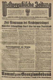 Westpreussische Zeitung, Nr. 196 Donnerstag 23 August 1934, 11. Jahrgang