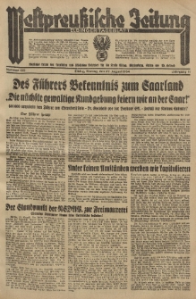 Westpreussische Zeitung, Nr. 199 Montag 27 August 1934, 11. Jahrgang