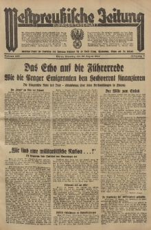 Westpreussische Zeitung, Nr. 200 Dienstag 28 August 1934, 11. Jahrgang