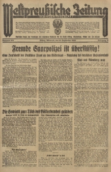Westpreussische Zeitung, Nr. 213 Mittwoch 12 September 1934, 11. Jahrgang