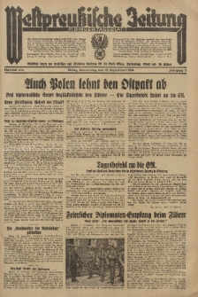 Westpreussische Zeitung, Nr. 214 Donnerstag 13 September 1934, 11. Jahrgang