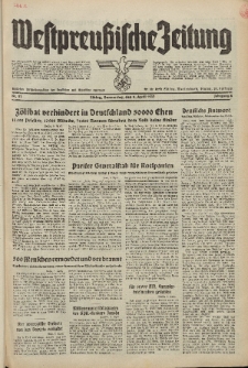 Westpreussische Zeitung, Nr. 81 Donnerstag 8 April 1937, 6. Jahrgang