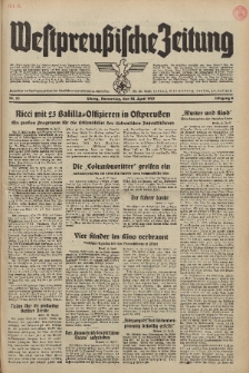 Westpreussische Zeitung, Nr. 93 Donnerstag 22 April 1937, 6. Jahrgang