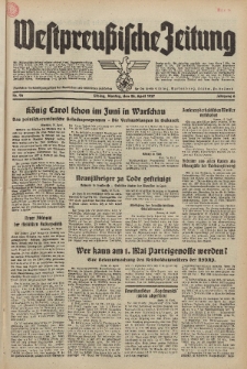 Westpreussische Zeitung, Nr. 96 Montag 26 April 1937, 6. Jahrgang