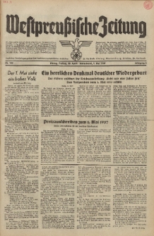 Westpreussische Zeitung, Nr.100 Freitag/Sonnabend 30 Apri/1 Mail 1937, 6. Jahrgang