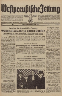 Westpreussische Zeitung, Nr. 7 Montag 9 Januar 1939, 8. Jahrgang