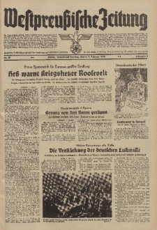 Westpreussische Zeitung, Nr. 30 Sonnabend/Sonntag 4/5 Februar 1939, 8. Jahrgang