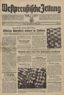 Westpreussische Zeitung, Nr. 37 Montag 13 Februar 1939, 8. Jahrgang