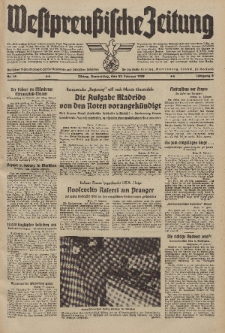 Westpreussische Zeitung, Nr. 46 Donnerstag 23 Februar 1939, 8. Jahrgang
