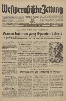 Westpreussische Zeitung, Nr. 76 Donnerstag 30 März 1939, 8. Jahrgang