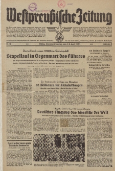 Westpreussische Zeitung, Nr. 78 Sonnabend/Sonntag 1/2 April 1939, 8. Jahrgang