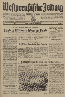 Westpreussische Zeitung, Nr. 87 Freitag 14 April 1939, 8. Jahrgang