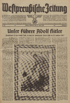 Westpreussische Zeitung, Nr. 91 Mittwoch 19 April 1939, 8. Jahrgang