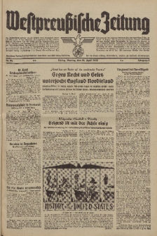 Westpreussische Zeitung, Nr. 94 Montag 24 April 1939, 8. Jahrgang