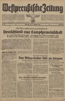 Westpreussische Zeitung, Nr. 237 Mittwoch 11 Oktober 1939, 8. Jahrgang