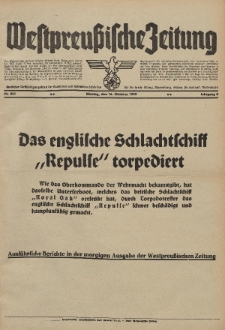 Westpreussische Zeitung, Nr. 241 Montag 16 Oktober 1939, 8. Jahrgang