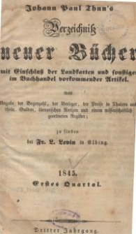 Verzeichnis neuer Bücher mit Einschluss der Landkarten und sonstiger im Buchhandel vorkommender Artikel (J-3)