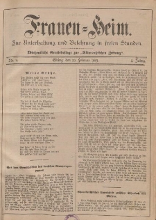 Frauen-Heim, Nr 8, 25. Februar, 3 Jahrgang