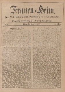 Frauen-Heim, Nr 26, 29. Juni, 3 Jahrgang