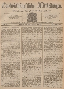 Landwirthschaftliche Mittheilungen, Nr 4, 25. Januar, 6 Jahrgang