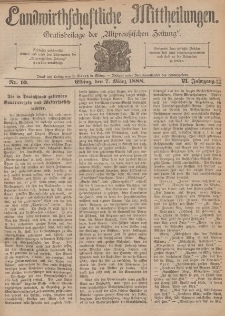 Landwirthschaftliche Mittheilungen, Nr 10, 7. März, 6 Jahrgang