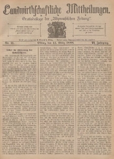 Landwirthschaftliche Mittheilungen, Nr 11, 14. März, 6 Jahrgang