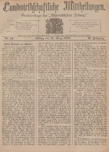 Landwirthschaftliche Mittheilungen, Nr 12, 21. März, 6 Jahrgang